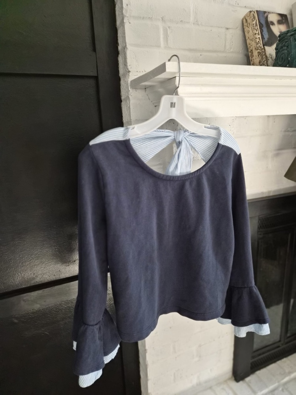 Mauve | Cropped Top | Long Sleeve  | Navy | Size Small